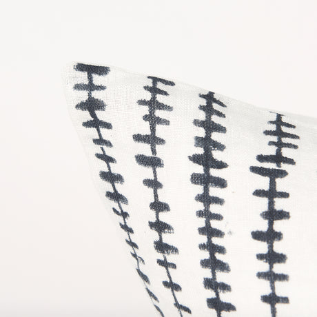 Jenna Cream w/ Black Print Linen Square Decorative Pillow Cover from Mercana - Luna Furniture