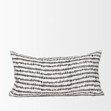 Jenna Cream w/ Black Print Linen Lumbar Decorative Pillow Cover from Mercana - Luna Furniture