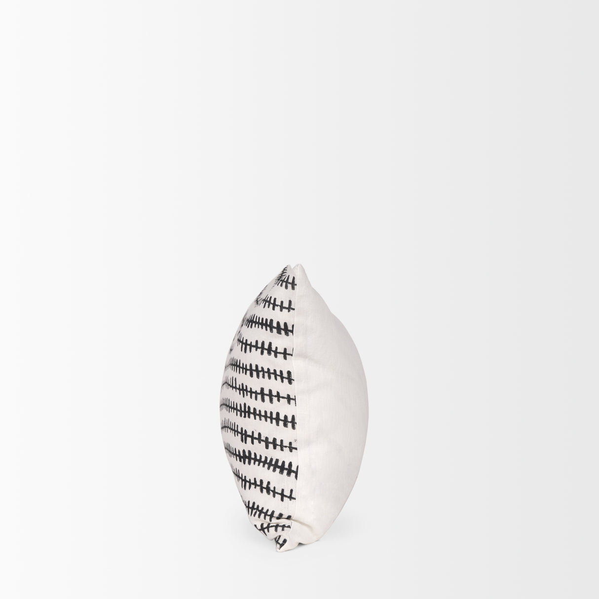 Jenna Cream w/ Black Print Linen Lumbar Decorative Pillow Cover from Mercana - Luna Furniture
