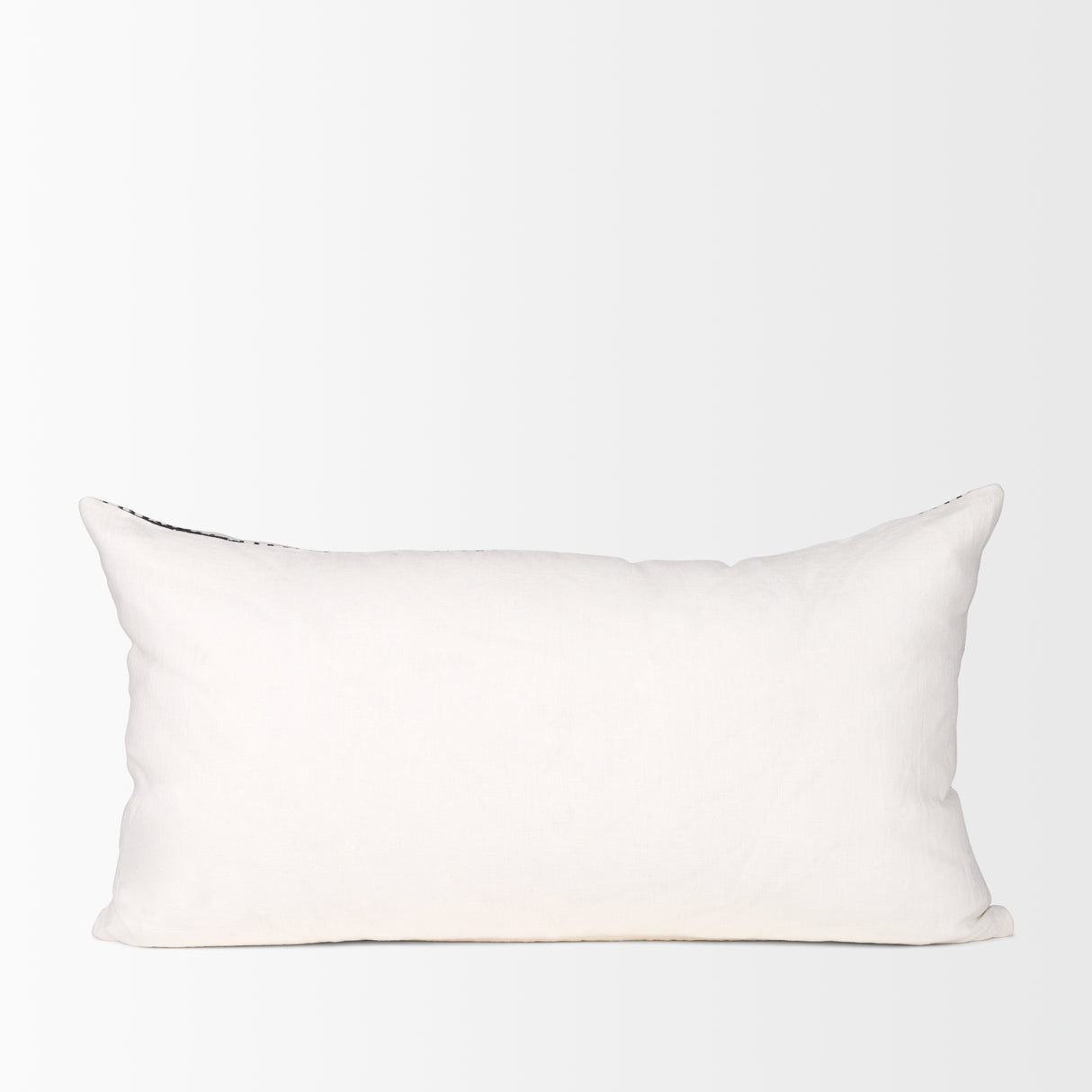 Jenna Cream w/ Black Print Linen Lumbar Decorative Pillow Cover from Mercana - Luna Furniture
