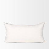 Jenna Cream w/ Black Print Linen Lumbar Decorative Pillow Cover from Mercana - Luna Furniture