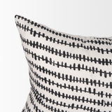 Jenna Cream w/ Black Print Linen Lumbar Decorative Pillow Cover from Mercana - Luna Furniture
