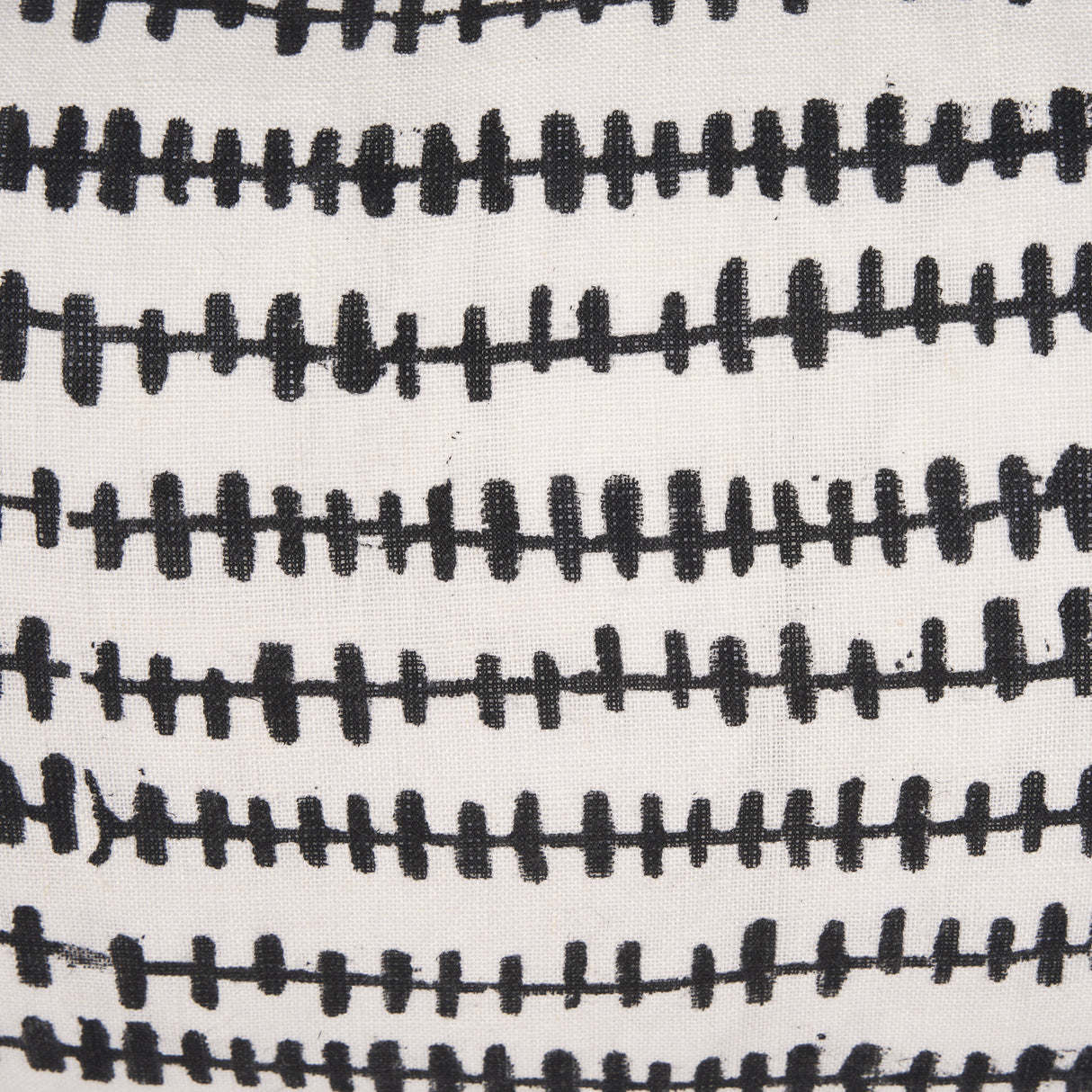 Jenna Cream w/ Black Print Linen Lumbar Decorative Pillow Cover from Mercana - Luna Furniture