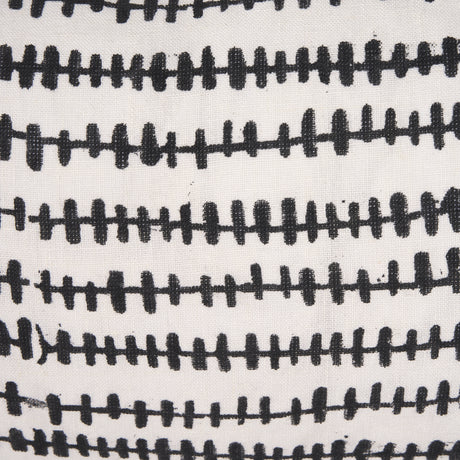 Jenna Cream w/ Black Print Linen Lumbar Decorative Pillow Cover from Mercana - Luna Furniture