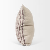 Jenna Beige w/ Merlot Print Linen Square Decorative Pillow Cover from Mercana - Luna Furniture