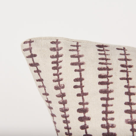 Jenna Beige w/ Merlot Print Linen Square Decorative Pillow Cover from Mercana - Luna Furniture