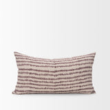 Jenna Beige w/ Merlot Print Linen Lumbar Decorative Pillow Cover from Mercana - Luna Furniture