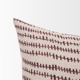 Jenna Beige w/ Merlot Print Linen Lumbar Decorative Pillow Cover from Mercana - Luna Furniture
