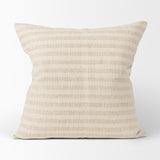 Jace Cream w/ Beige Stripe Linen-Cotton Square Decorative Pillow Cover from Mercana - Luna Furniture