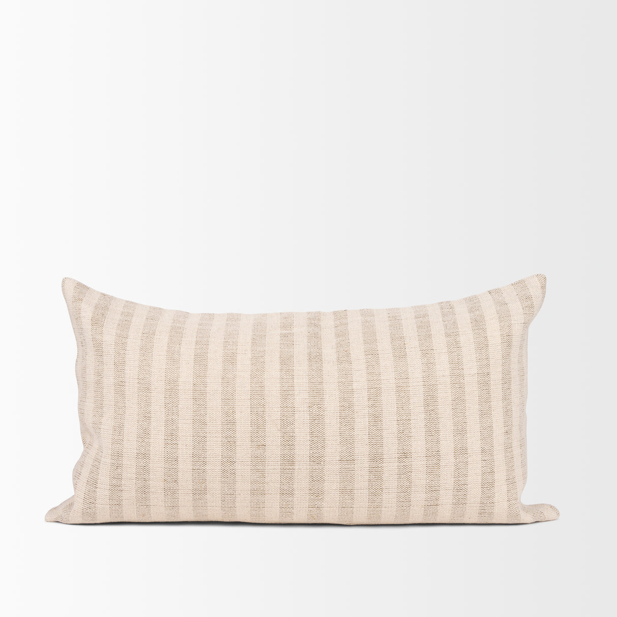 Jace Cream w/ Beige Stripe Lumbar Decorative Pillow Cover from Mercana - Luna Furniture