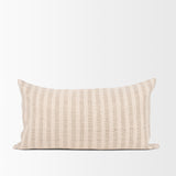 Jace Cream w/ Beige Stripe Lumbar Decorative Pillow Cover from Mercana - Luna Furniture