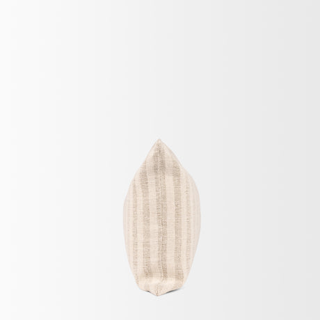 Jace Cream w/ Beige Stripe Lumbar Decorative Pillow Cover from Mercana - Luna Furniture
