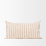 Jace Cream w/ Beige Stripe Lumbar Decorative Pillow Cover from Mercana - Luna Furniture
