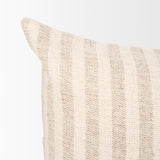 Jace Cream w/ Beige Stripe Lumbar Decorative Pillow Cover from Mercana - Luna Furniture