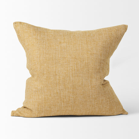 Jacklyn Mustard Linen Square Decorative Pillow Cover from Mercana - Luna Furniture