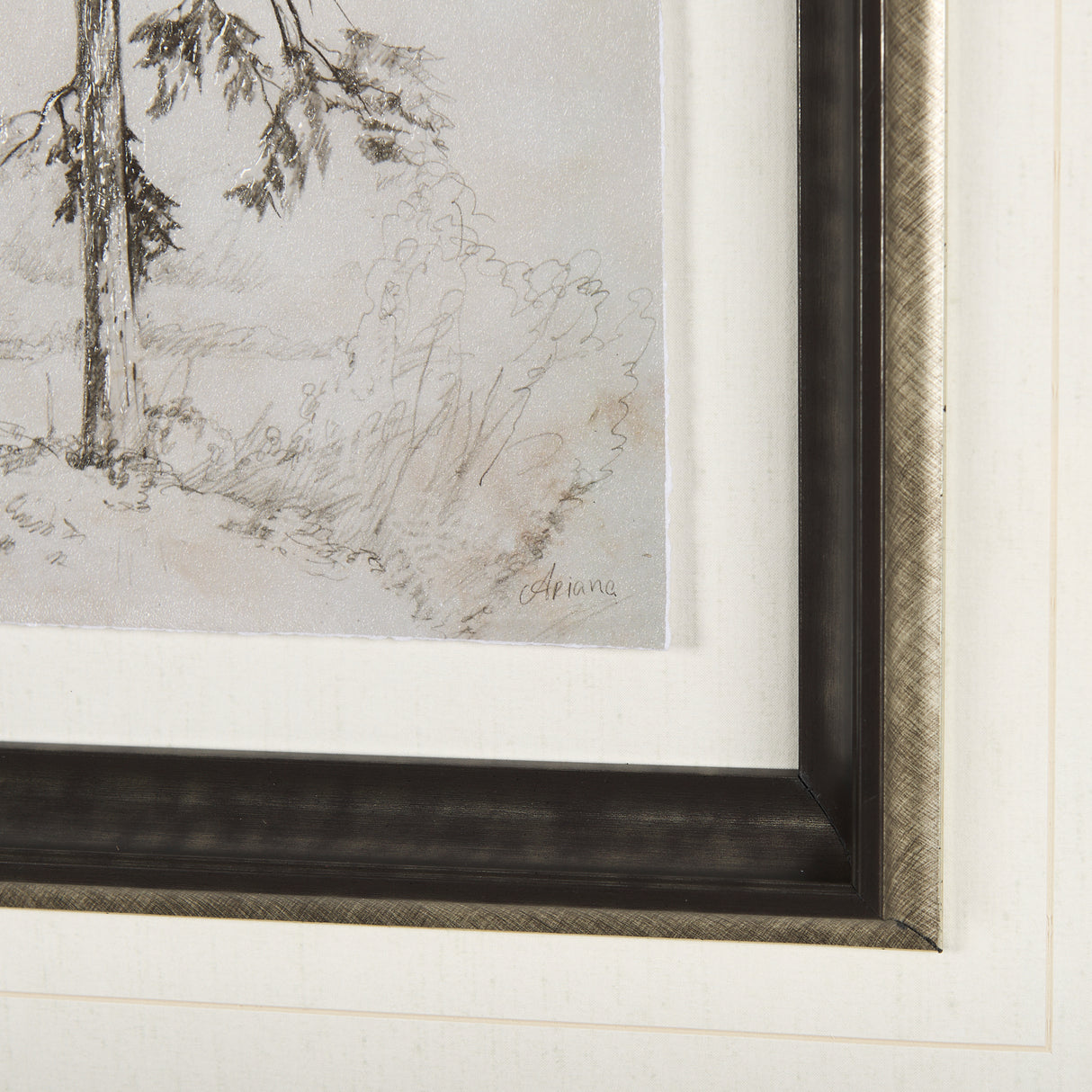 Westcoast Tree Drawing II by Mercana Studio Hand Embellished Framed Art Print Matted under Glass from Mercana - Luna Furniture