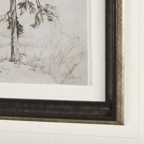 Westcoast Tree Drawing II by Mercana Studio Hand Embellished Framed Art Print Matted under Glass from Mercana - Luna Furniture