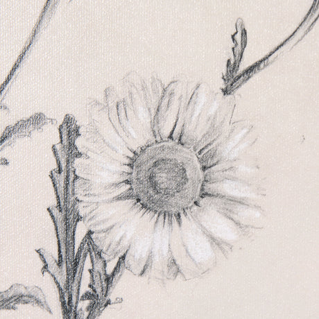 Chamomile Drawing I by Mercana Studio a Hand Embellished Textured Framed Art Print from Mercana - Luna Furniture