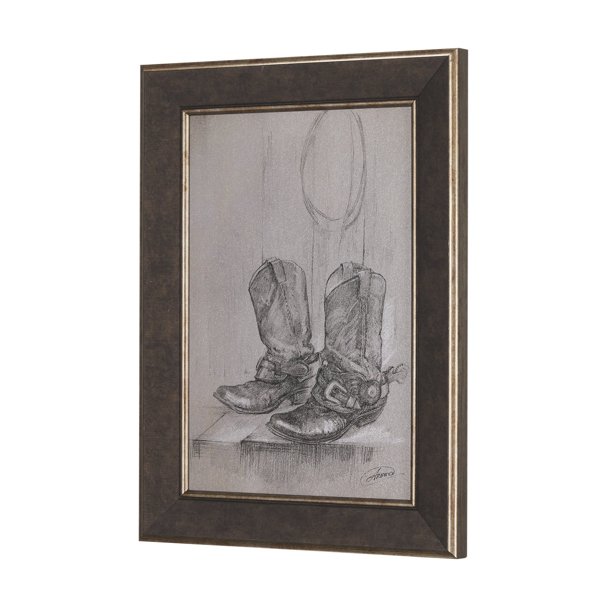 Old West Collection I ( Farm view) by Mercana Studio a Hand Embellished Textured Framed Art Print from Mercana - Luna Furniture