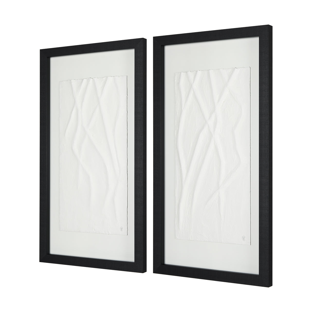 White Vines II (SET OF 2) by Studio M a handmade Original Framed 3D Textured Artwork under Glass from Mercana - Luna Furniture