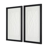 White Vines II (SET OF 2) by Studio M a handmade Original Framed 3D Textured Artwork under Glass from Mercana - Luna Furniture