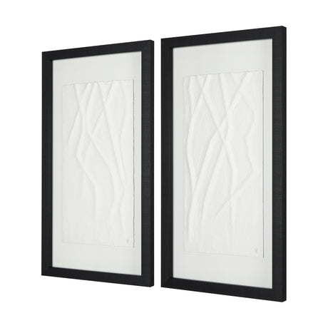White Vines II (SET OF 2) by Studio M a handmade Original Framed 3D Textured Artwork under Glass from Mercana - Luna Furniture