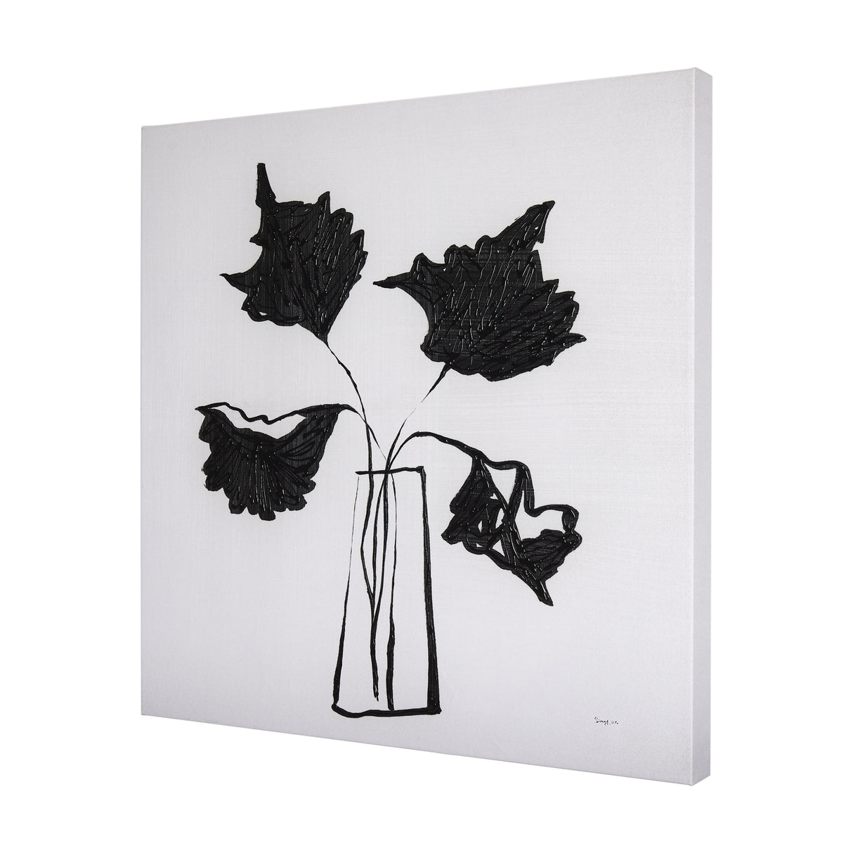 Organic Line DrawingII by Mercana Studio a Hand Embellished Textured Canvas from Mercana - Luna Furniture