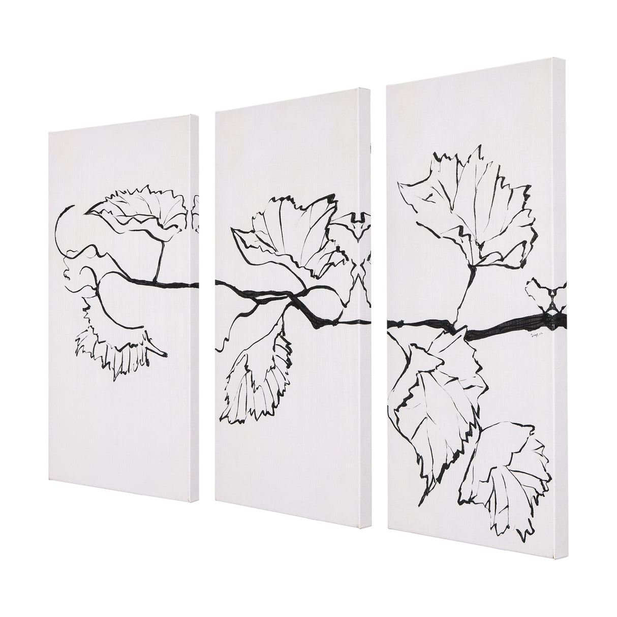 Begonia Vine (Left) by Mercana Studio a Hand Embellished Textured Canvas from Mercana - Luna Furniture
