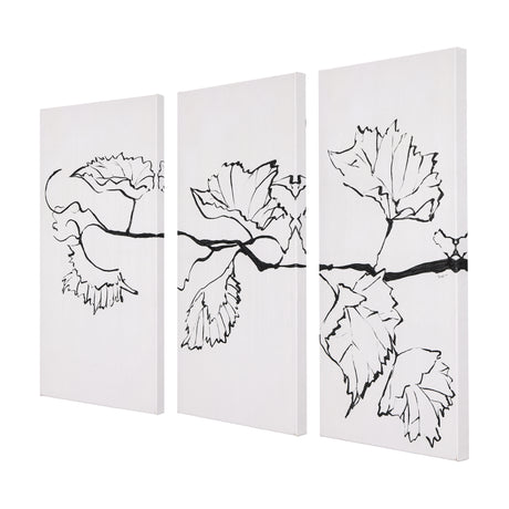 Begonia Vine (Left) by Mercana Studio a Hand Embellished Textured Canvas from Mercana - Luna Furniture