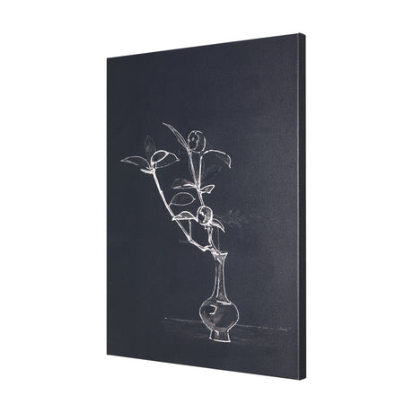Ikebana Dark I by Mercana Studio a Hand Embellished Textured Canvas from Mercana - Luna Furniture