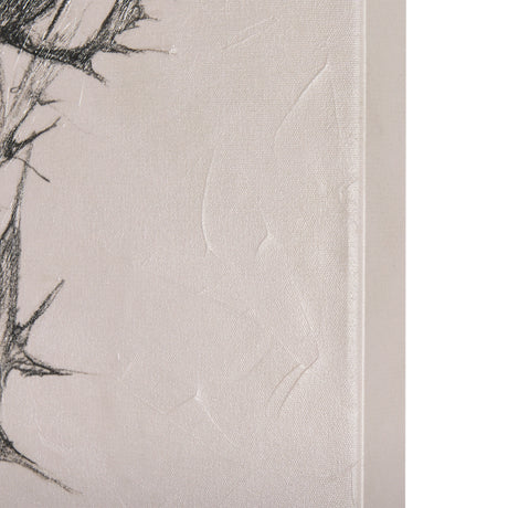 Thistle With Bumblebee Drawing IV by Mercana Studio a Hand Embellished Textured Canvas from Mercana - Luna Furniture