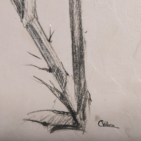 Thistle With Bumblebee Drawing IV by Mercana Studio a Hand Embellished Textured Canvas from Mercana - Luna Furniture