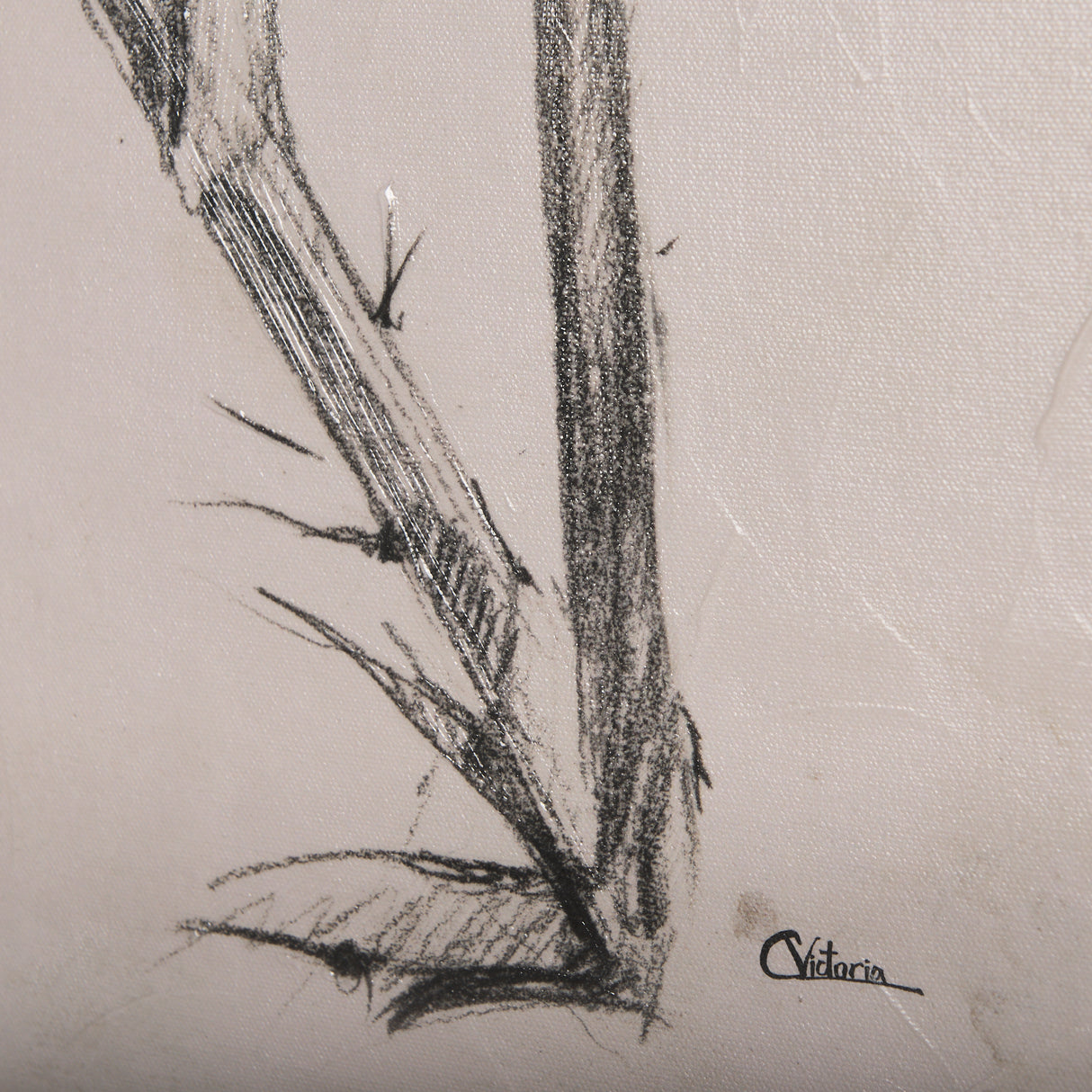 Thistle With Bumblebee Drawing IV by Mercana Studio a Hand Embellished Textured Canvas from Mercana - Luna Furniture