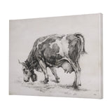 Old West Collection IV (Cow Sketch) by Mercana Studio a Hand Embellished Textured Canvas from Mercana - Luna Furniture