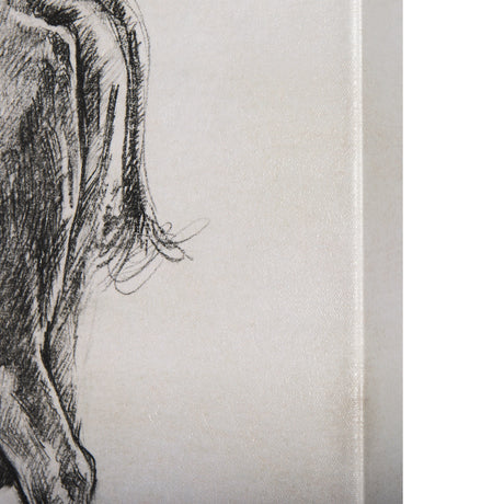 Old West Collection IV (Cow Sketch) by Mercana Studio a Hand Embellished Textured Canvas from Mercana - Luna Furniture