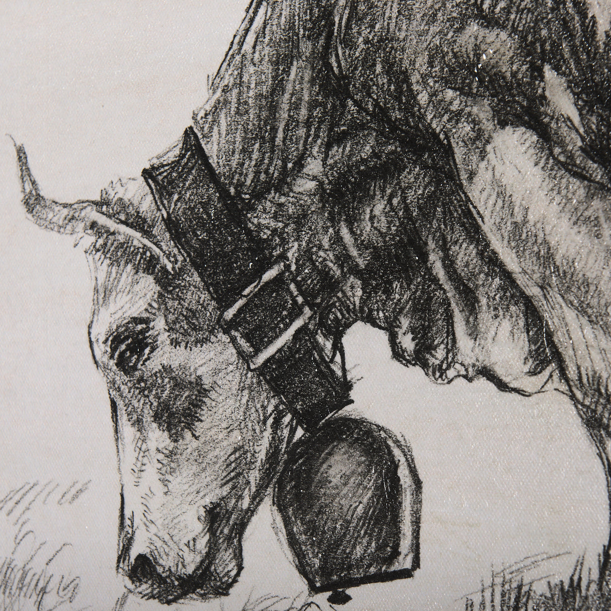 Old West Collection IV (Cow Sketch) by Mercana Studio a Hand Embellished Textured Canvas from Mercana - Luna Furniture