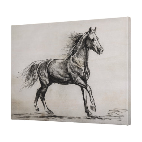 Old West Collection V ( Horse Sketch) by Mercana Studio a Hand Embellished Textured Canvas from Mercana - Luna Furniture