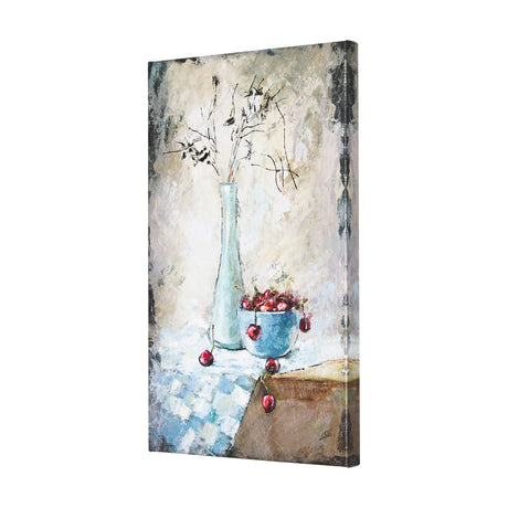 Still Life with Cherries by Mercana Studio a Hand Embellished Textured Canvas from Mercana - Luna Furniture