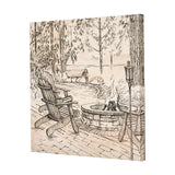 Fireside III by Mercana Studio a Hand Embellished Textured Canvas from Mercana - Luna Furniture
