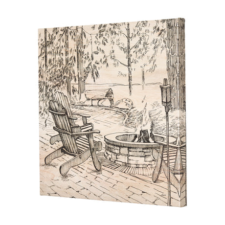 Fireside III by Mercana Studio a Hand Embellished Textured Canvas from Mercana - Luna Furniture
