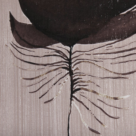Rain of Feather Warm Gray by Mercana Studio a Hand Embellished Textured Canvas from Mercana - Luna Furniture
