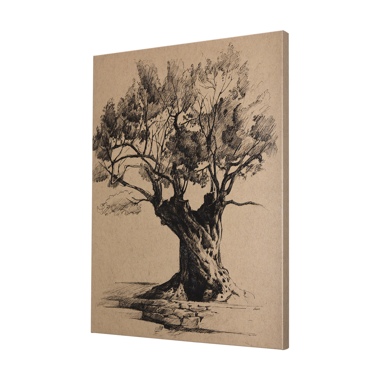 Tree Drawing I by Mercana Studio a Hand Embellished Textured Canvas from Mercana - Luna Furniture