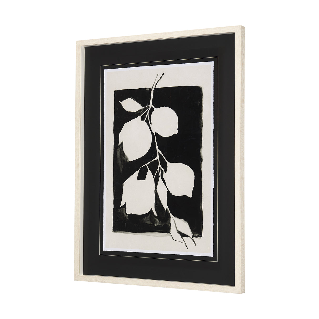 Lemon Branch Silhouette by Mercana Studio Hand Embellished Framed Art Print Matted under Glass from Mercana - Luna Furniture