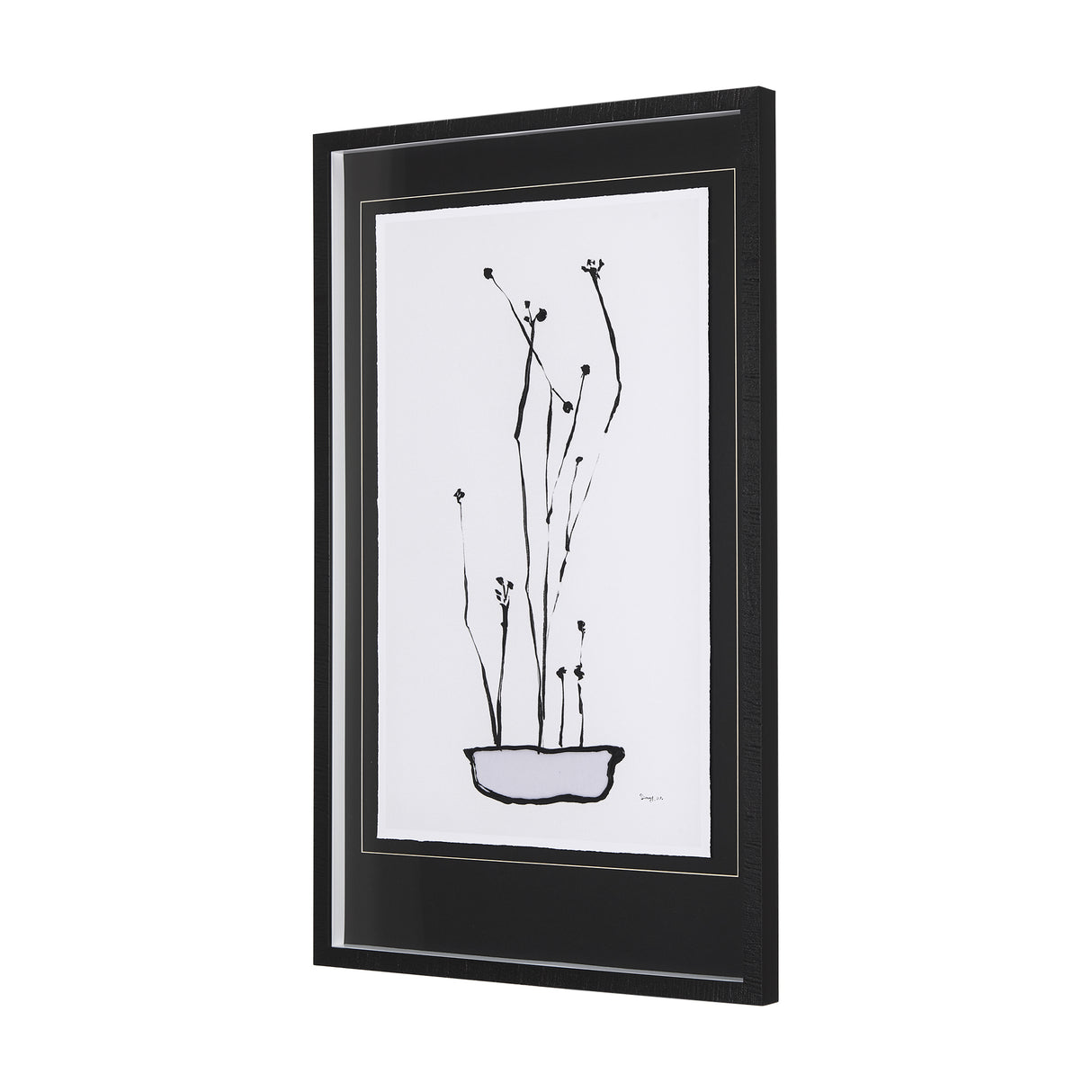 Organic Line Drawing I by Mercana Studio Hand Embellished Framed Art Print Matted under Glass from Mercana - Luna Furniture