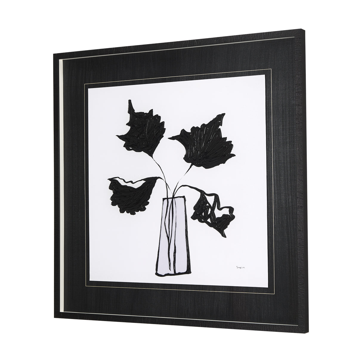 Organic Line Drawing II by Mercana Studio Hand Embellished Framed Art Print Matted under Glass from Mercana - Luna Furniture