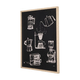 Coffee Maker Study by Mercana Studio a Hand Embellished Textured Framed Art Print Matted under Glass from Mercana - Luna Furniture