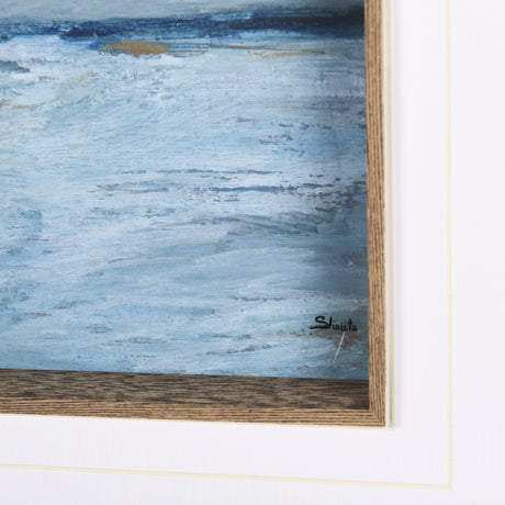 Cloud Bay I by Mercana Studio a Hand Embellished Textured Framed Art Print Matted under Glass from Mercana - Luna Furniture