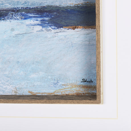 Cloud Bay II by Mercana Studio a Hand Embellished Textured Framed Art Print Matted under Glass from Mercana - Luna Furniture