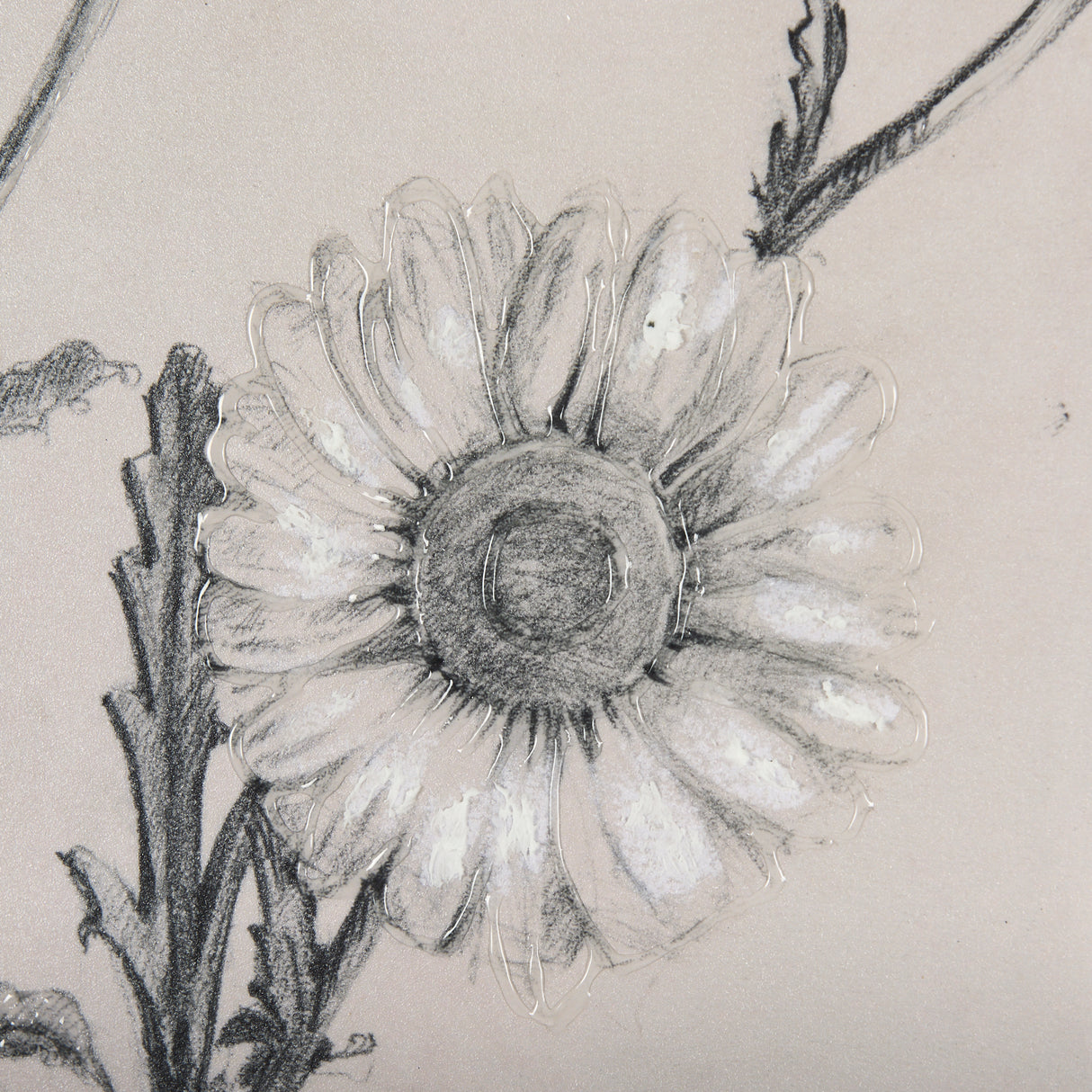 Chamomile Drawing I by Mercana Studio Hand Embellished Textured Framed Art Print Matted under Glass from Mercana - Luna Furniture