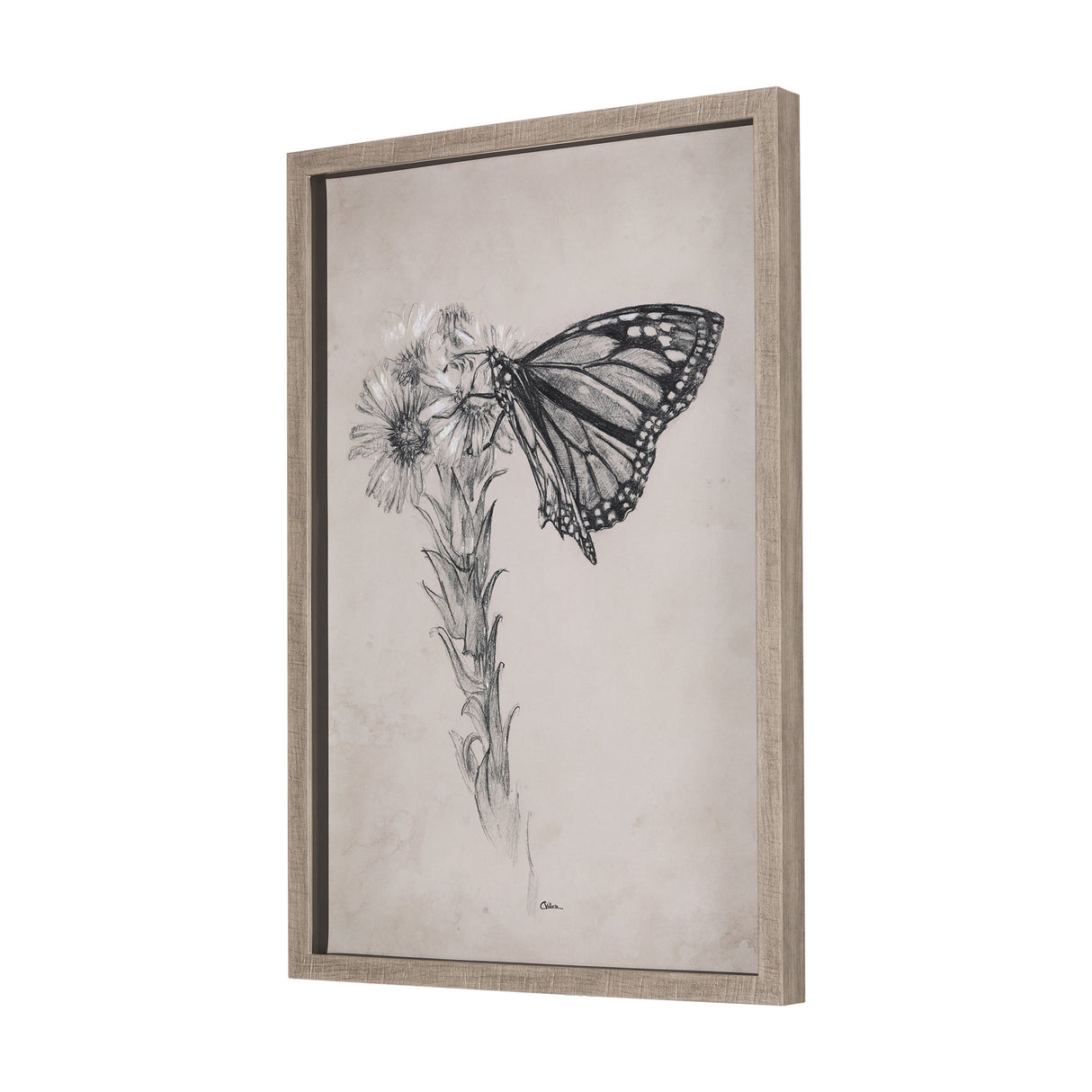 Wild Aster Monarch Butterfly III Mercana Studio Hand Embellished Framed Art Print Matted under Glass from Mercana - Luna Furniture